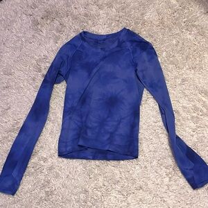 lululemon athletica Tie-Dye Blue Long Sleeve Top
